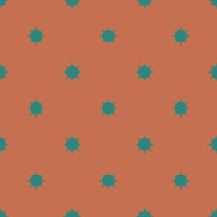 Seamless geometric pattern of circles with rays.