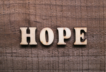 Fototapeta premium Wooden Text Hope