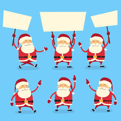 Santa Claus Banner, White Sign Board Blank Empty Copy Space