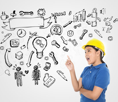 Young engineer with sketching idea