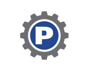 P Letter Gear Logo