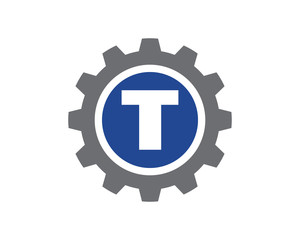 T Letter Gear Logo