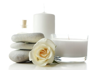 Beautiful composition of spa treatment, isolated on white