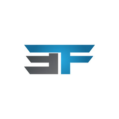 EF company linked letter logo blue