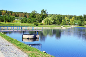 Fototapeta premium Lake in park Feofania. Kiev, Ukraine