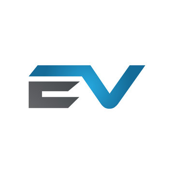 EV company linked letter logo blue