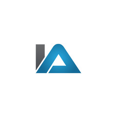 IA company linked letter logo blue
