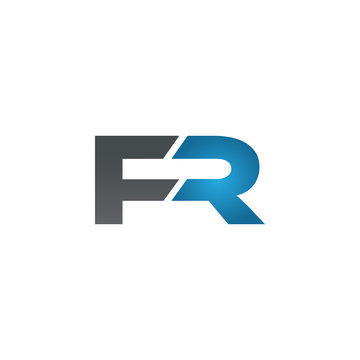 FR company linked letter logo blue