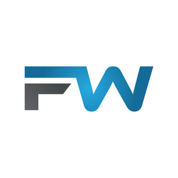 FW company linked letter logo blue