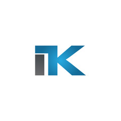 IK company linked letter logo blue