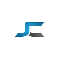 JC company linked letter logo blue