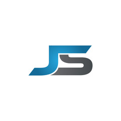 JS company linked letter logo blue