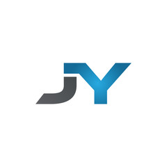 JY company linked letter logo blue