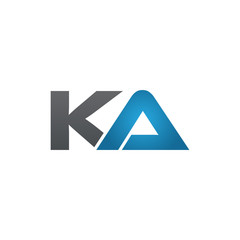 KA company linked letter logo blue