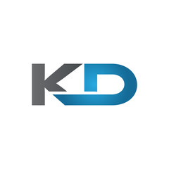 KD company linked letter logo blue