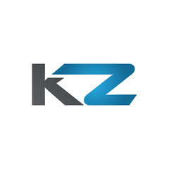 KZ company linked letter logo blue
