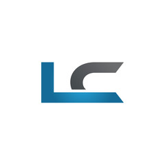 LC company linked letter logo blue