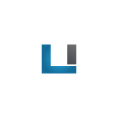 Fototapeta premium LI company linked letter logo blue