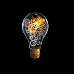 Light bulb with gears