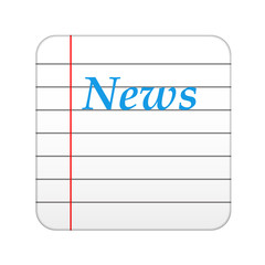 Icono aplicacion hoja cuaderno News azul