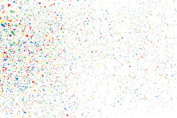 Obraz premium Colorful explosion of confetti. Grainy abstract colorful texture on a white background. Design element. Vector illustration,eps 10.
