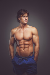 Fototapeta premium Awesome muscular man with great body.