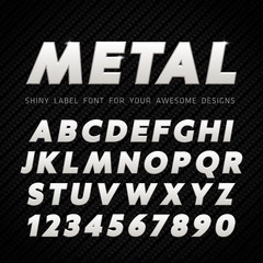 Vector Metal Font on carbon background