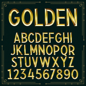 Vector Golden Embossed Font