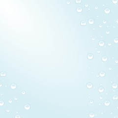 Air bubbles under blue water