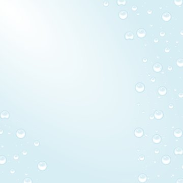 Air bubbles under blue water