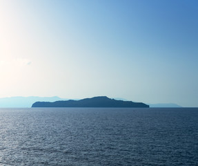 Agioi Theodoroi. Deserted island in the Mediterranean sea.