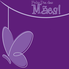 Hand Drawn Portuguese Happy Mother's Day card in vector format