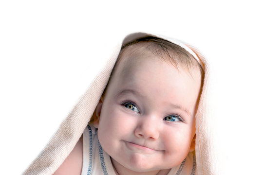 happy baby lies - stock Image