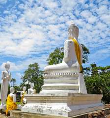 Buddha ancient  at Yai Chai Mong Kol temple,Ayutthaya, Thailand