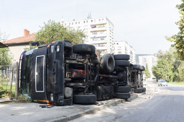 Crashed truck