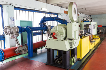 Laboratory in school. Metal tubes