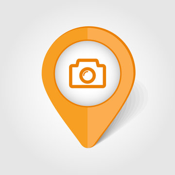 Photo Camera map pin icon