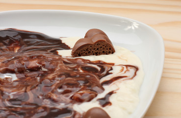 Rice milk porridge with chocolate