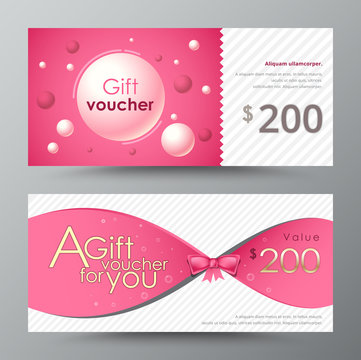 Gift voucher template. promotion card, Coupon design. vector sto