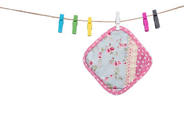 colorful clothespins on a clothesline Hanging Rustic Style Coast