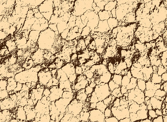 Vector texture of yellow withered earth with cracks. Vector illustration