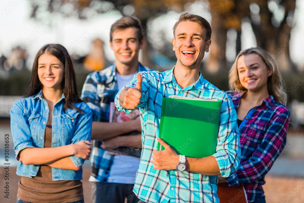 Wall mural Students