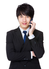 Asian businessman talk to cellphone