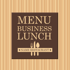 Obraz na płótnie Canvas business lunch menu for the restaurant with cutlery