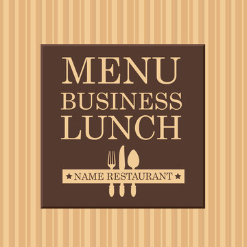 business lunch menu for the restaurant with cutlery