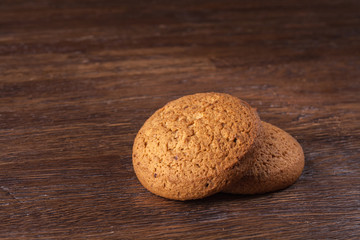 oat cookies on wooden table