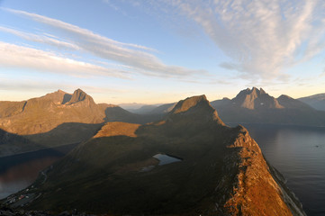Norwegian nature / There are mountains plunging into the sea from hundreds of metres, fjords, tall mountain peaks, northern lights and midnight sun.