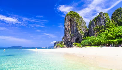 Papier Peint photo autocollant Railay Beach, Krabi, Thaïlande vacances tropicales - superbes plages de Thailnad, Krabi