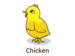 Chicken animal cartoon illustration for children
