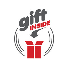 vector logo red box gift
